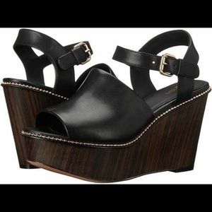 Coach Harla calfskin wedge platforms